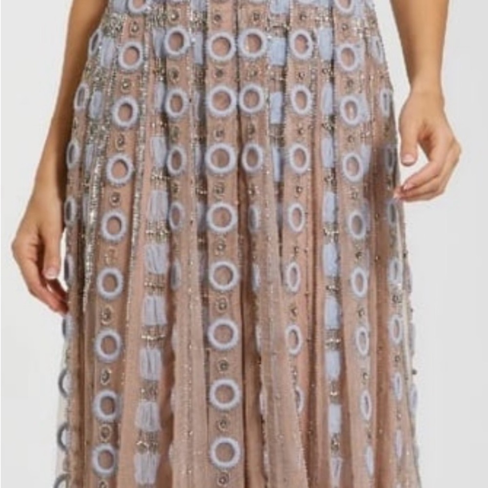 Mac Duggal Light Blue Sleeveless Embellished A-line Gown. NWT Size 8